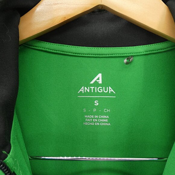 NWT NFL Eagles Antigua Quarter Zip Pullover Green Black Small Sporty Athleisure - Picture 4 of 11